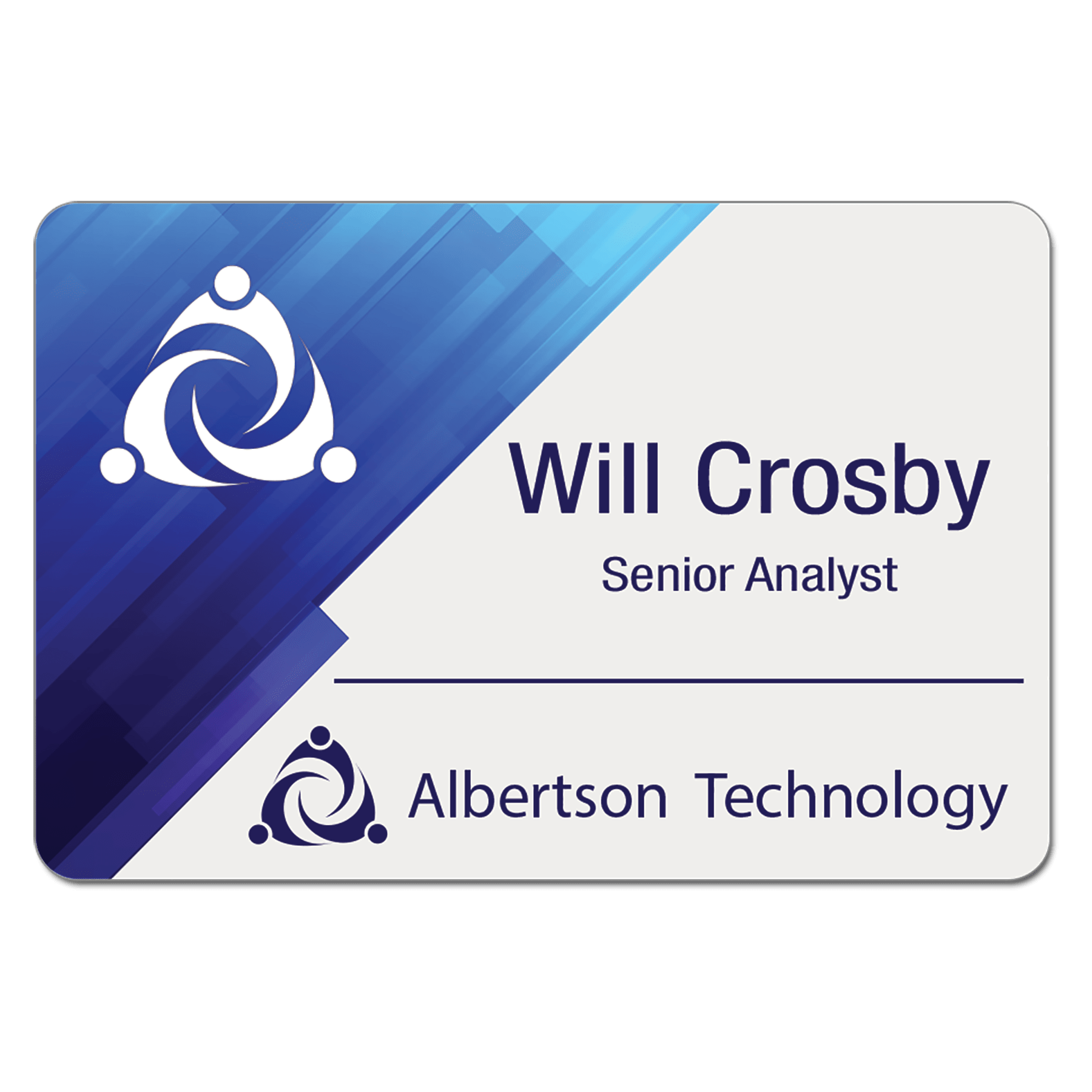 3" x 2" Gloss Unisub FRP Sublimatable Name Badge with Radius Corners