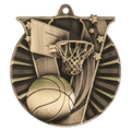 Antique Gold 2" Basketball Victory Medal