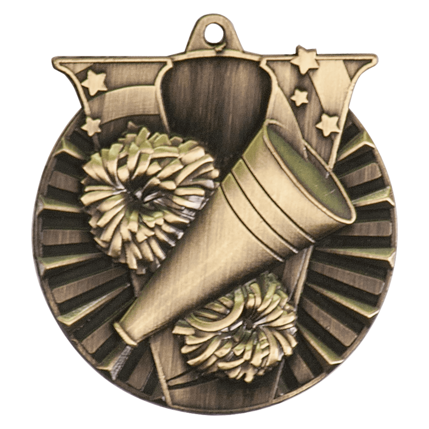 Antique Gold 2" Cheer Victory Medal