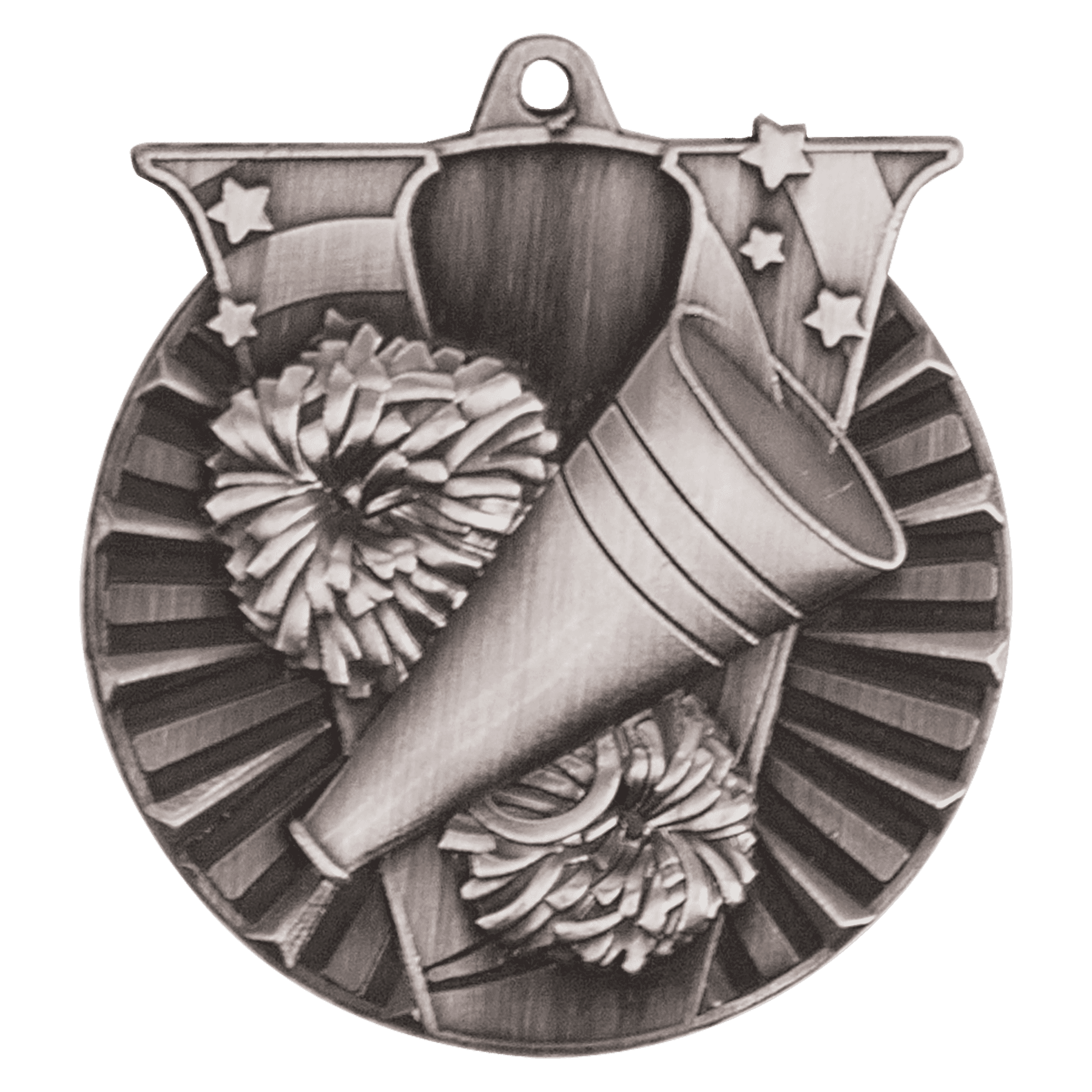 Antique Silver 2" Cheer Victory Medal
