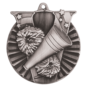 Antique Silver 2" Cheer Victory Medal