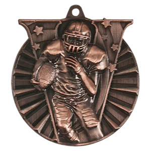 Antique Bronze 2" Football Victory Medal