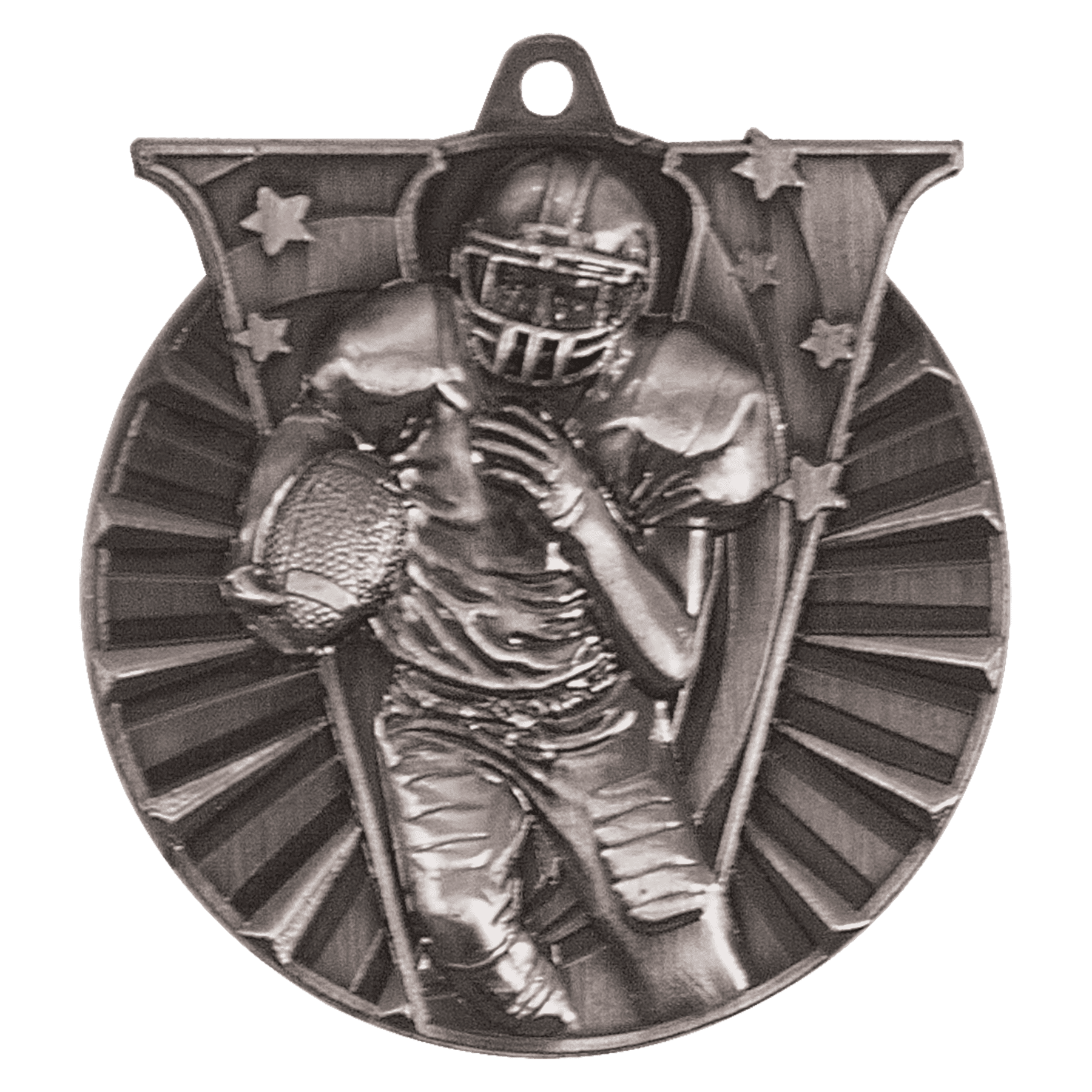 Antique Silver 2" Football Victory Medal
