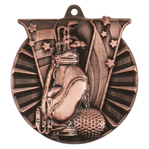 Antique Bronze 2" Golf Victory Medal