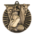 Antique Gold 2" Golf Victory Medal