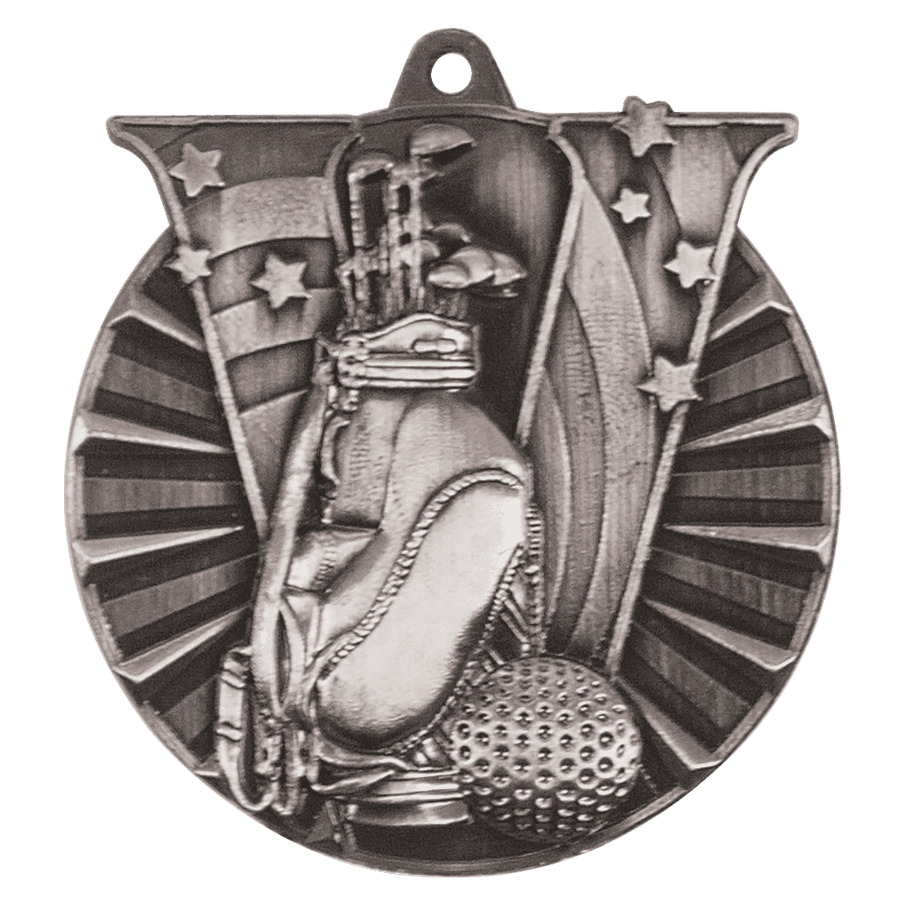 Antique Silver 2" Golf Victory Medal