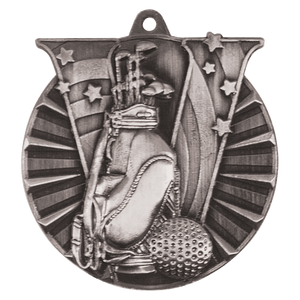 Antique Silver 2" Golf Victory Medal