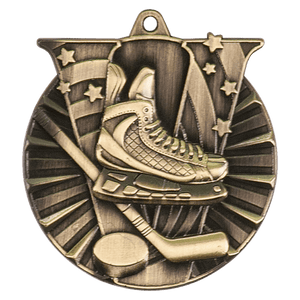 Antique Gold 2" Hockey Victory Medal