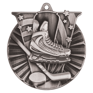 Antique Silver 2" Hockey Victory Medal