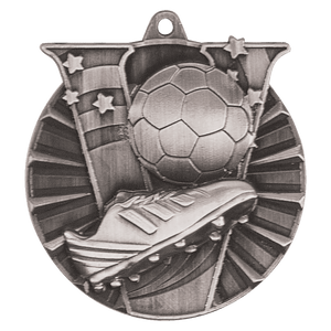 Antique Silver 2" Soccer Victory Medal