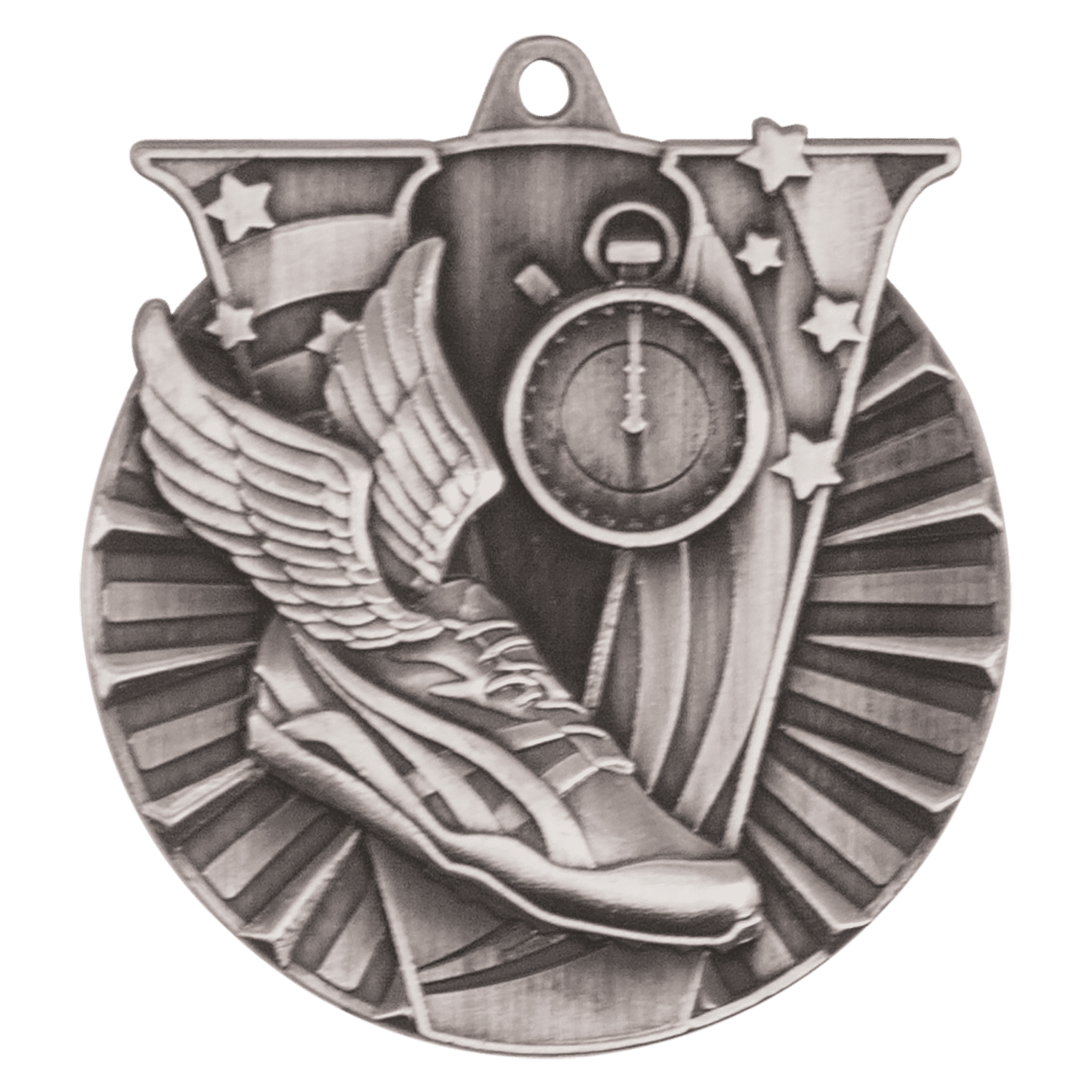 Antique Silver 2" Track Victory Medal