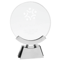 7 3/4" Round Voyager Glass with Silver/Black Base