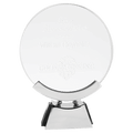 8 1/2" Round Voyager Glass with Silver/Black Base