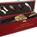 Rosewood Finish Single Wine Box with Tools & Black Lining