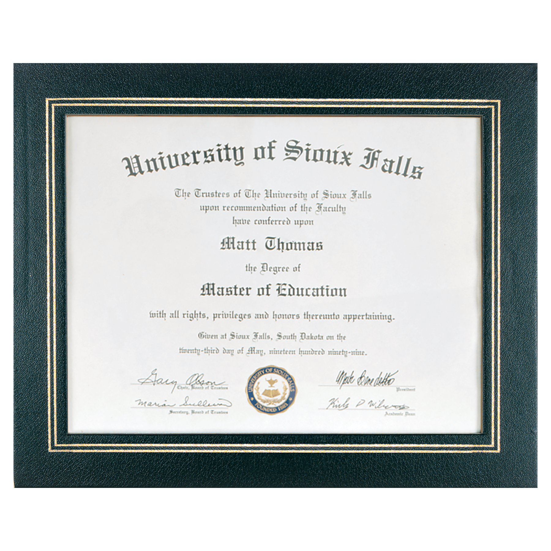 13 1/4" x 10 3/4" Black Certificate Holder