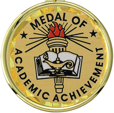 2 Inch in Diameter Round Academic Achievement Insert with Mylar Detailing