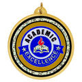 2-1/4 Inch in Diameter Round Scholastic Medal with Mylar Detailing and Customizable Back