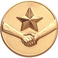 ACHIEVEMENT, STAR, HANDSHAKE, 2 INCH STAMPED INSERT