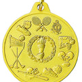 1-1/2 Inch General Sports Medal in Gold with Customizable Back