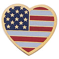 AMERICAN FLAG HEART SHAPED PIN