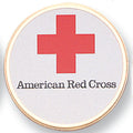 AMERICAN RED CROSS, 2 INCH ETCHED ENAMELED