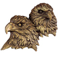 ANTIQUE BRASS DOUBLE EAGLE HEAD MOUNT, 5X4