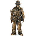 5-5/8 INCH ANTIQUE BRASS FIREMAN PLAQUE MOUNT