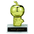 APPLE TROPHY, 4-1/4 INCH, WHITE PLASTIC BASE