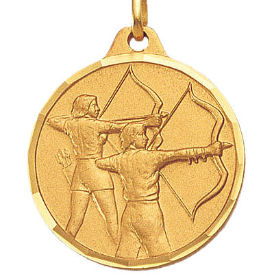 1-1/4 Inch Die-Struck Archery Medal in Gold, Silver, or Bronze