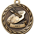 Metal 2-Inch in Diameter Round Art Medal with Customizable Back in Brass