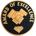 AWARD OF EXCELLENCE, 2 INCH ETCHED ENAMELED