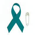 Awareness Ribbon Ovarian Cancer 2-1/4 INCH x 1-1/4 INCH with Safety Pin