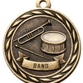 Metal 2-Inch in Diameter Round Band Themed Medal with Customizable Back in Brass, Silver, or Bronze