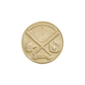 1-Inch in Diameter Round Metal Baseball Medallion Insert in Multiple Colors