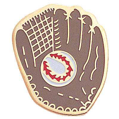 BASEBALL & GLOVE ENAMELED PIN