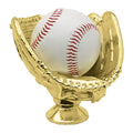 4-1/4 INCH GOLD PLASTIC BASEBALL GLOVE TROPHY FIGURE/HOLDER