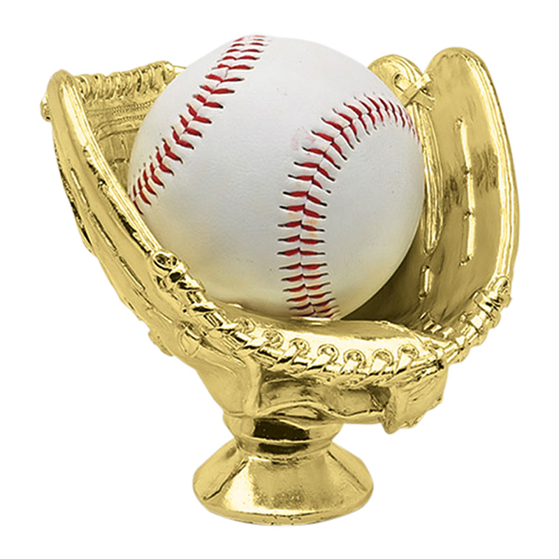 4-1/4 INCH GOLD PLASTIC BASEBALL GLOVE TROPHY FIGURE/HOLDER
