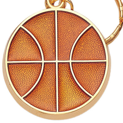 BASKETBALL ENAMELED KEYRING, BAGGED
