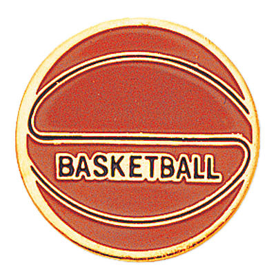 BASKETBALL ENAMELED PIN GOLD