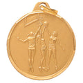 1-1/4 Inch Die-Struck Female Basketball Medal in Gold, Silver, or Bronze