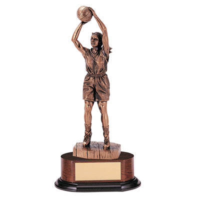BASKETBALL FEMALE TROPHY, 14 INCH, ELECTROPLATED