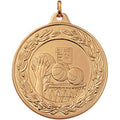 2 Inch Die-Struck Basketball Themed Medal with Antique Finish in Gold or Silver