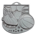 BASKETBALL MEDAL SILVER - MULTIPLE COLORS