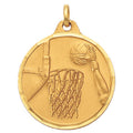 1-1/4 Inch Die-Struck Basketball Medal in Gold, Silver, or Bronze