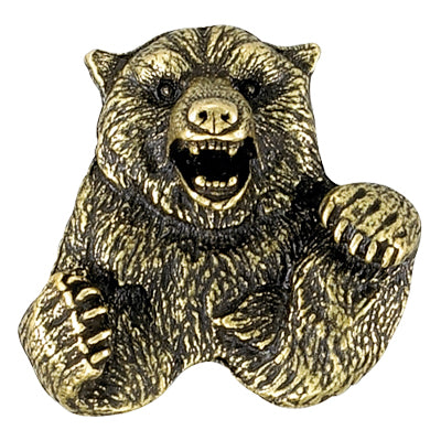 Bear Mascot Antique Brass Pin