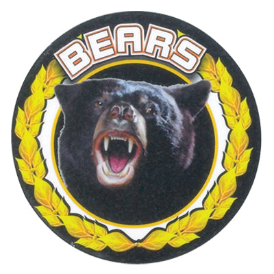 2 Inch in Diameter Round 'Bears' Sports Insert in Gold and Mylar