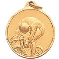 1-1/4 Inch Die-Struck Mens Cycling Medal in Gold, Silver, or Bronze