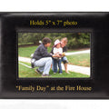 9-1/2 x 7-1/2 INCH BLACK HORIZONTAL LEATHERETTE PICTURE FRAME, HOLDS 5 INCH X 7 INCH PHOTO