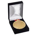 3-5/8 x 4-1/2 x 1-1/4 INCH BLACK VELOUR HINGE PRESENTATION BOX-HOLDS UP TO 2-7/8 INCH MEDAL