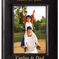 8-1/2 X 6-1/2 INCH BLACK VERTICAL LEATHERETTE PICTURE FRAME, HOLDS 4 INCH X 6 INCH PHOTO
